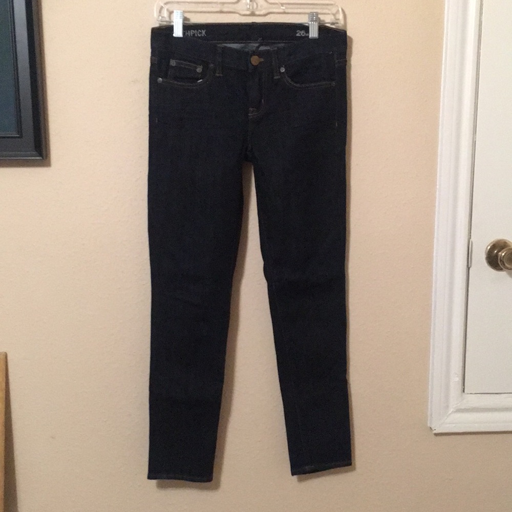 SOLD J Crew Toothpick Dark Wash Jeans 26 Ankle